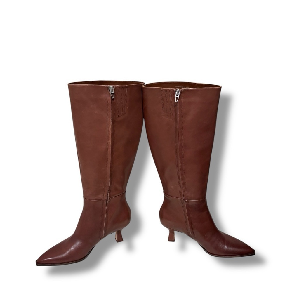 NEW Dolce Vita Auggie Wide Calf Leather Knee High Boots Chocolate Brown Size 9E - Picture 8 of 16